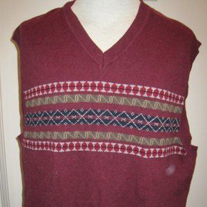 NEW Nautica Mens Maroon V Neck Sweater Vest
